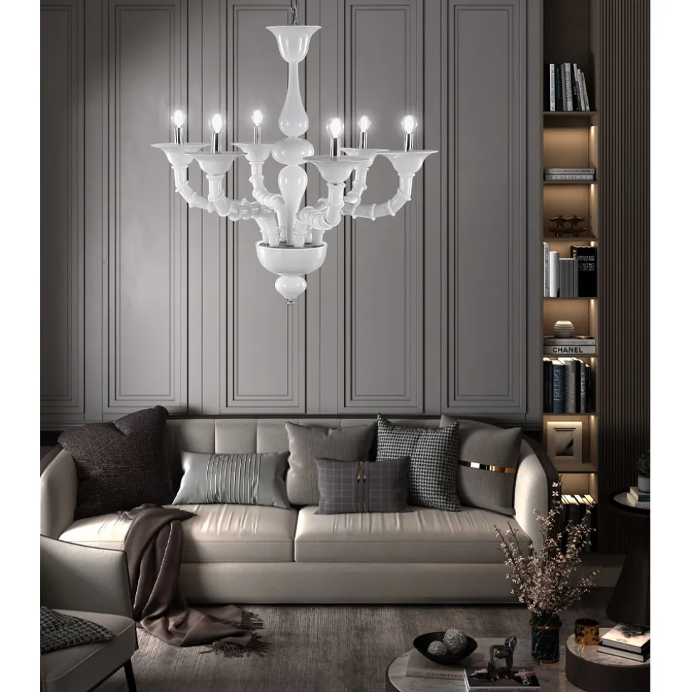Lampadario Artigianale in Vetro Veneziano Soffiato Stile Classico - Vanity