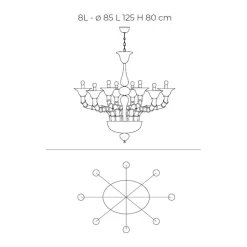 Lampadario Artigianale in Vetro Veneziano Soffiato Stile Classico - Vanity