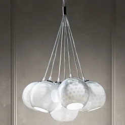 Lampadario Artigianale in Vetro di Venezia e Metallo - Bolle Balloton