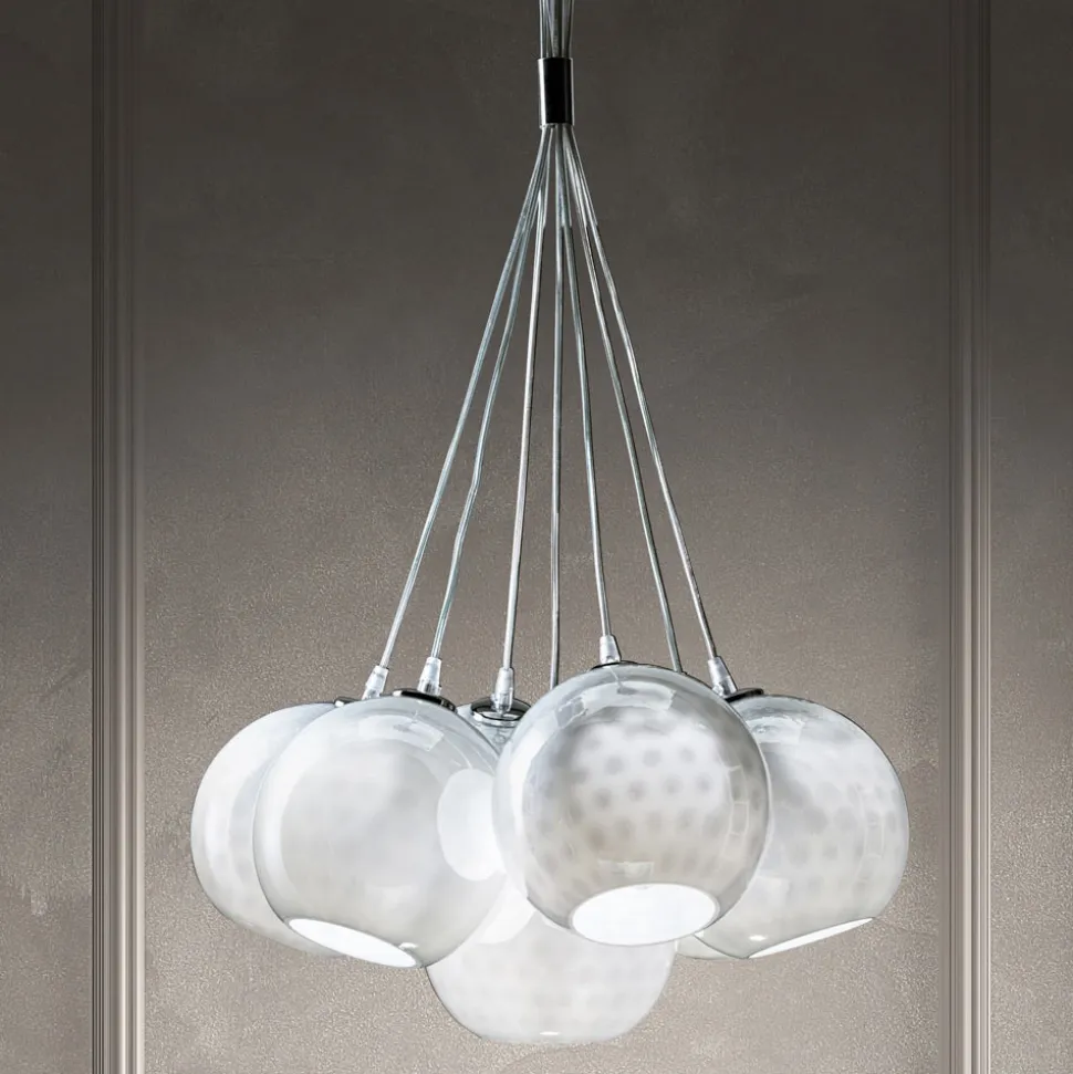 Lampadario Artigianale in Vetro di Venezia e Metallo - Bolle Balloton
