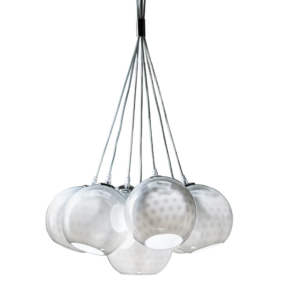 Lampadario Artigianale in Vetro di Venezia e Metallo - Bolle Balloton