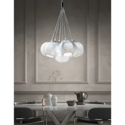 Lampadario Artigianale in Vetro di Venezia e Metallo - Bolle Balloton