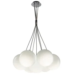 Lampadario a Sette Lumi in Vetro Lucido o Satinato Made in Italy - Althea