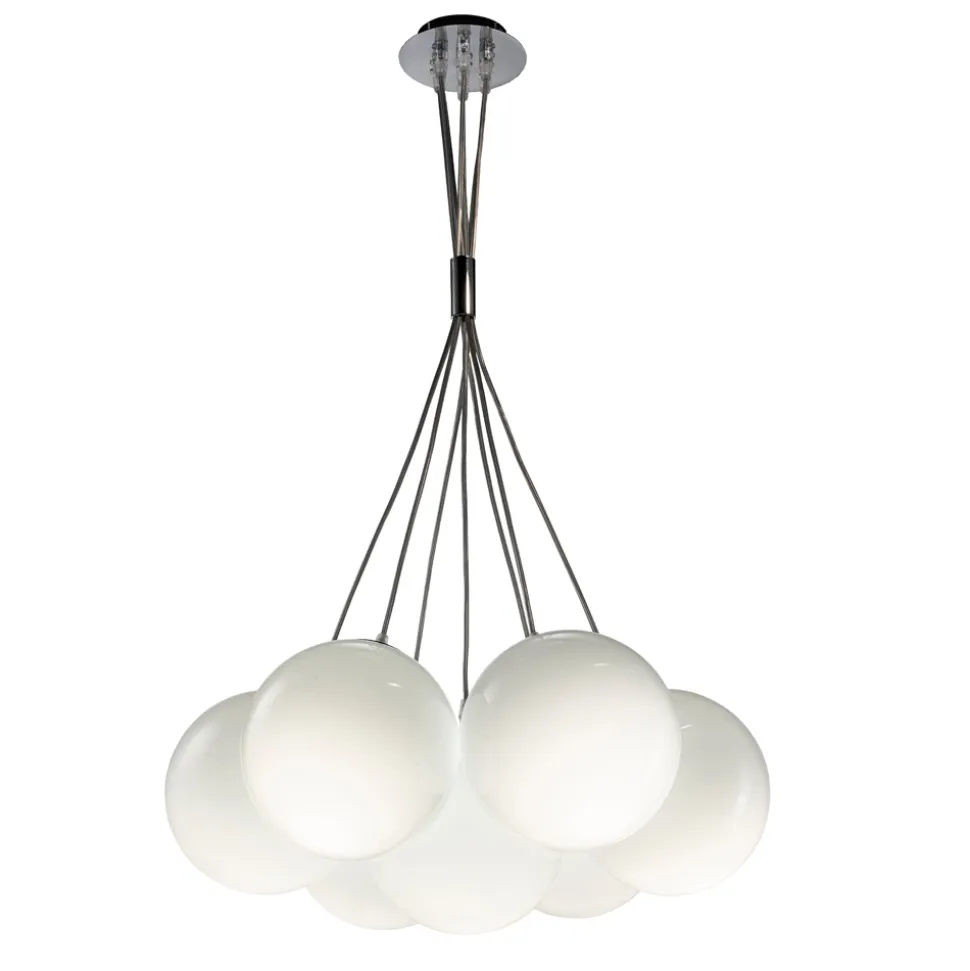 Lampadario a Sette Lumi in Vetro Lucido o Satinato Made in Italy - Althea