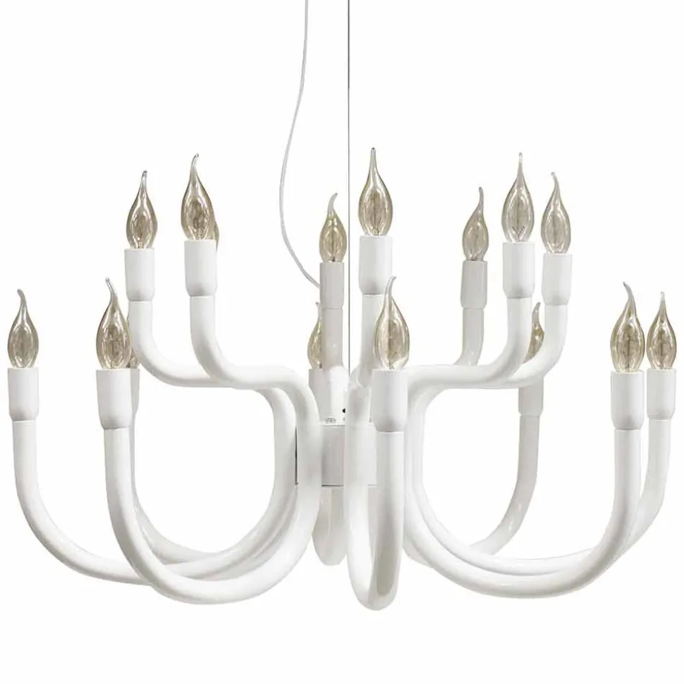 Lampadario a Sospensione a 16 o 32 Luci in Alluminio Bianco o Nero - Alviso
