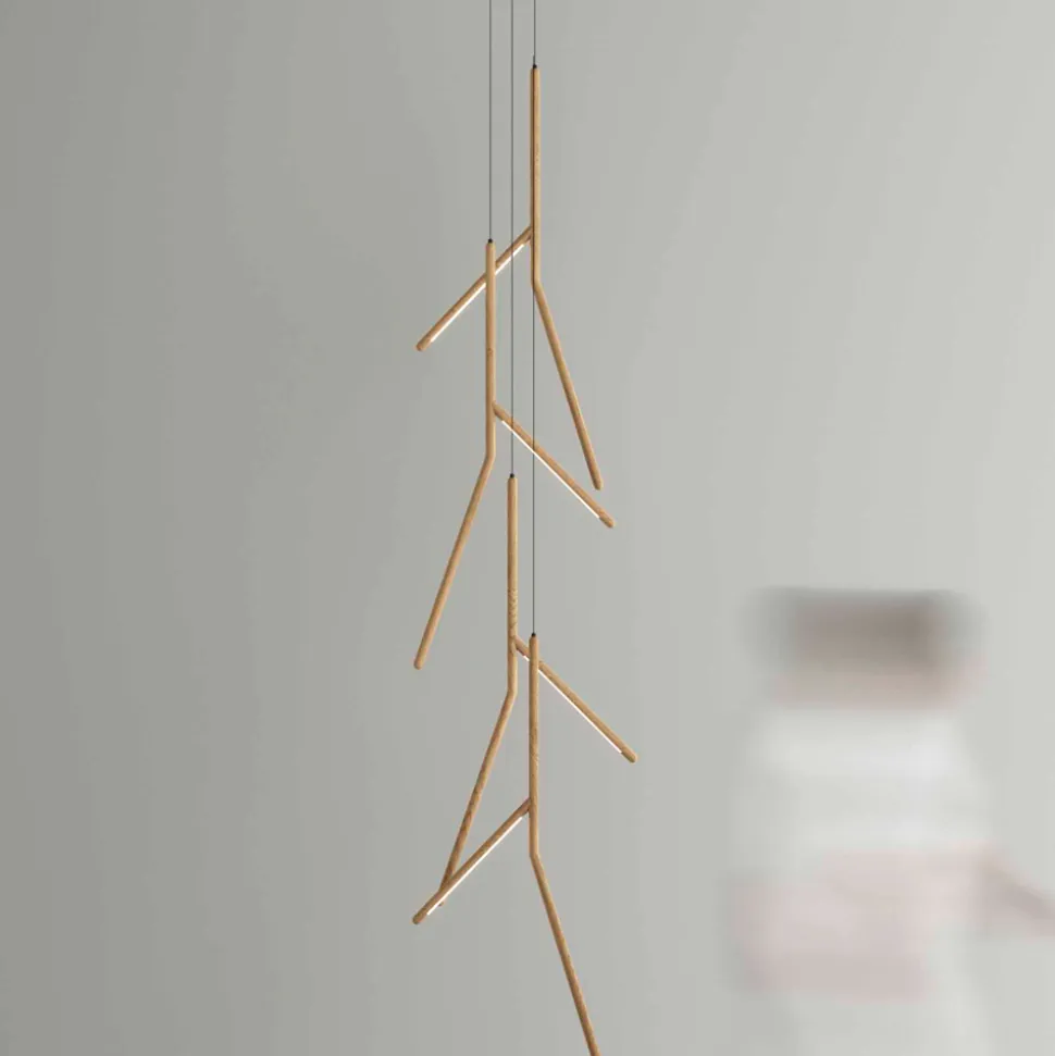 Lampadario a Sospensione con Rosone Unico in Legno Made in Italy - Orlov