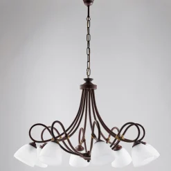 Lampadario a sospensione in metallo e vetro per interni – Cosmo