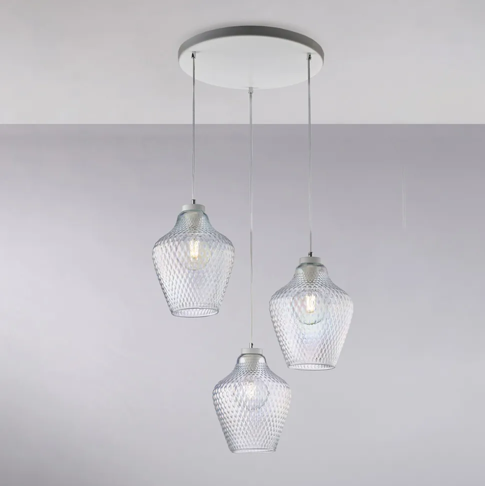 Lampadario a Sospensione in Metallo in Vetro 3 Luci - Alnitak