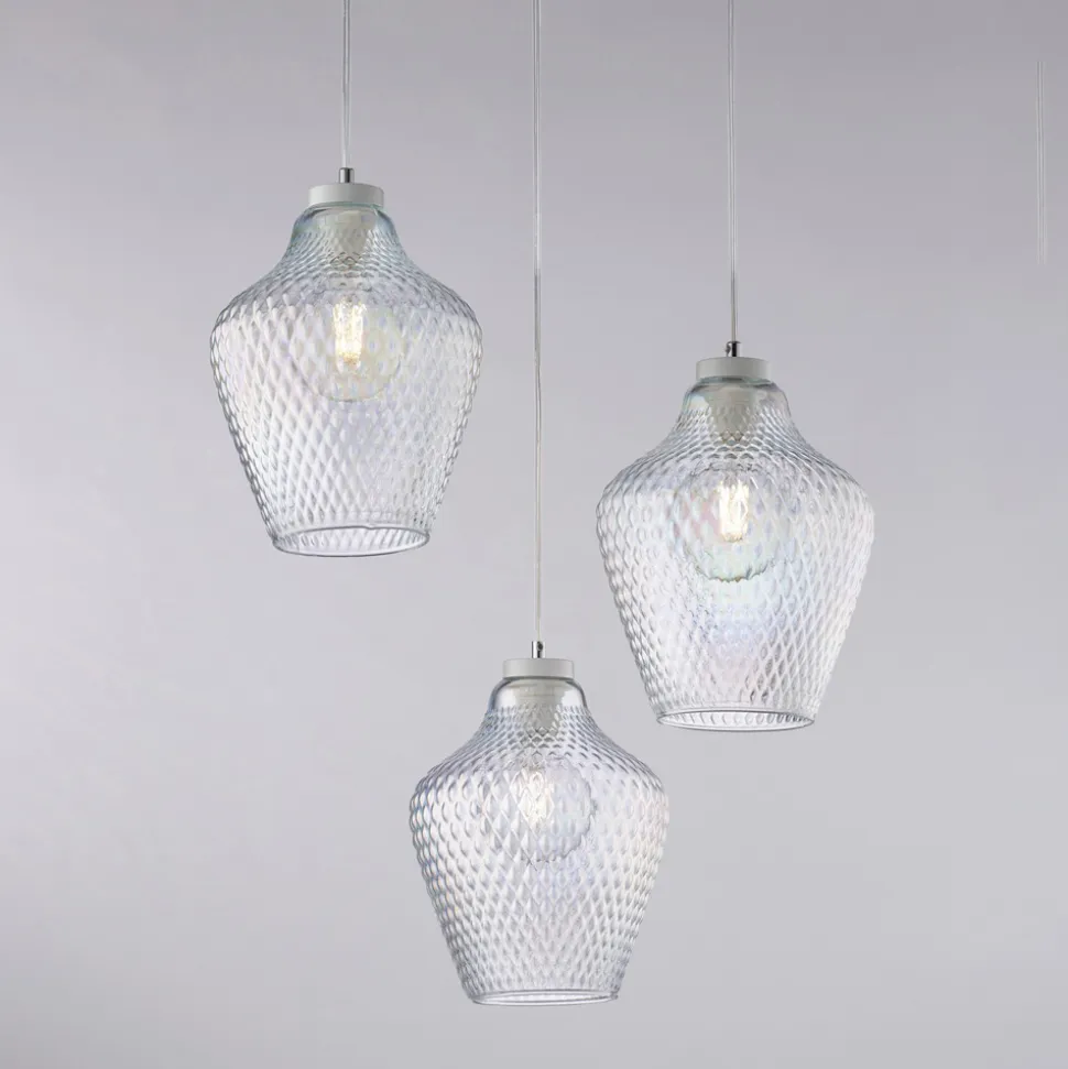 Lampadario a Sospensione in Metallo in Vetro 3 Luci - Alnitak