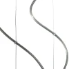 Lampadario a Tre Lumi e Barra Circolare in Vetro Soffiato Made in Italy - Soffio