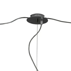 Lampadario a Tre Lumi Grandi Decentrati in Vetro Soffiato Made in Italy - Elisia
