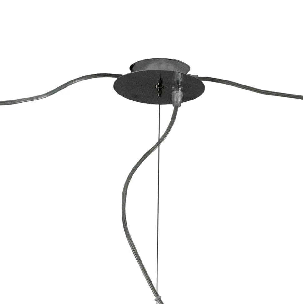 Lampadario a Tre Lumi Grandi Decentrati in Vetro Soffiato Made in Italy - Elisia