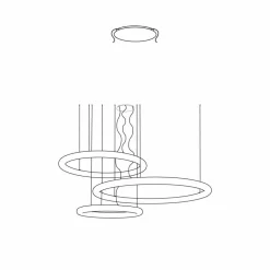 Lampadario Bianco a LED Design con Rosone in Metallo Made in Italy - Slide Giotto