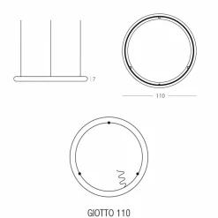 Lampadario Bianco a LED Design con Rosone in Metallo Made in Italy - Slide Giotto