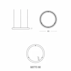 Lampadario Bianco a LED Design con Rosone in Metallo Made in Italy - Slide Giotto
