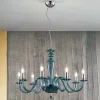Lampadario Classico Artigianale in Vetro Italiano e Metallo - Oliver