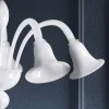 Lampadario Classico Artigianale in Vetro Veneziano Bianco Soffiato - Elsa