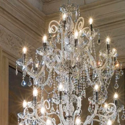 Lampadario Classico 36 Luci in Vetro di Venezia Made in Italy - Fiorentino