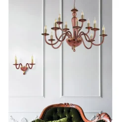 Lampadario Classico 12 Luci in Vetro Italiano Lavorato a Mano - Oliver