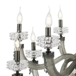 Lampadario Classico 8 Luci in Vetro Artigianale di Lusso Italiano - Saline
