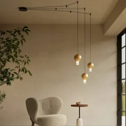 Lampadario con Cilindri in Vetro Canneté Made in Italy - Oris