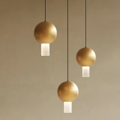 Lampadario con Cilindri in Vetro Canneté Made in Italy - Oris