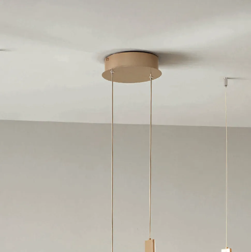 Lampadario con 2 LED con Inserto Amovibile in Vetro Granigliato - Catalpa