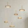 Lampadario con 6 LED e Base Rotonda in Metallo Verniciato Color Oro - Carpino