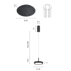 Lampadario con 6 LED e Base Rotonda in Metallo Verniciato Color Oro - Carpino
