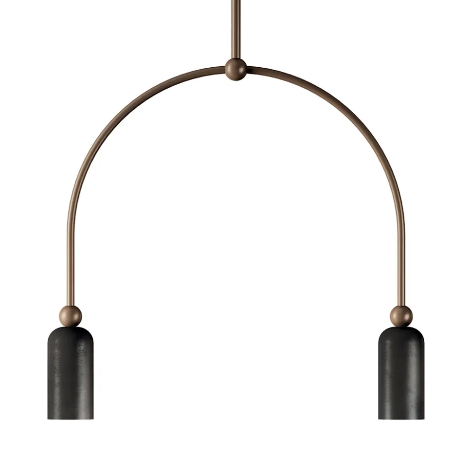 Lampadario con 2 Luci in Diverse Finiture Made in Italy - Signora