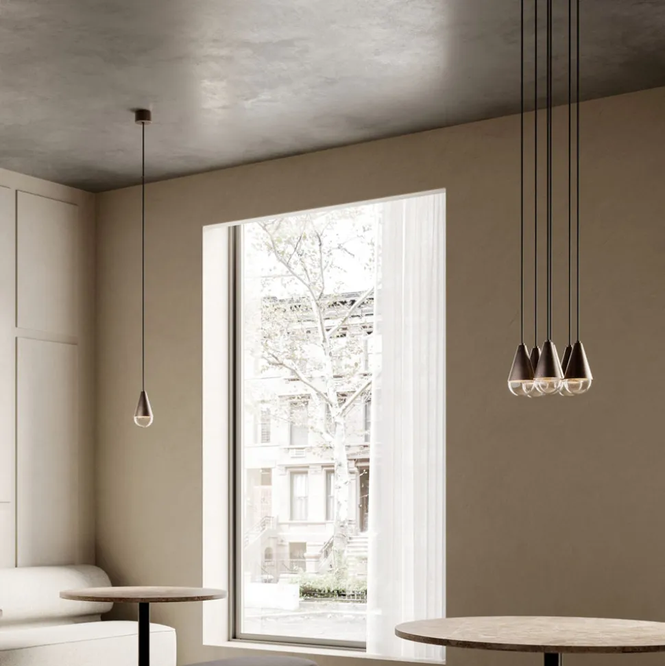 Lampadario con 6 Luci in Ferro e Vetro Made in Italy - Nuvoloso