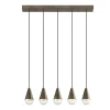 Lampadario con 5 Luci in Ferro e Vetro Made in Italy - Nuvoloso