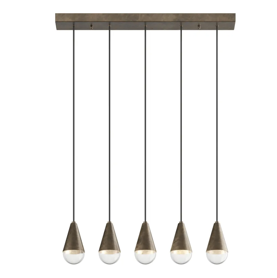 Lampadario con 5 Luci in Ferro e Vetro Made in Italy - Nuvoloso