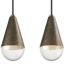 Lampadario con 5 Luci in Ferro e Vetro Made in Italy - Nuvoloso