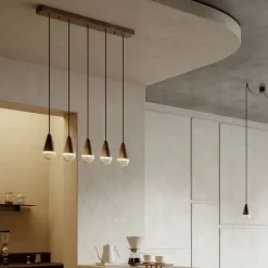 Lampadario con 5 Luci in Ferro e Vetro Made in Italy - Nuvoloso