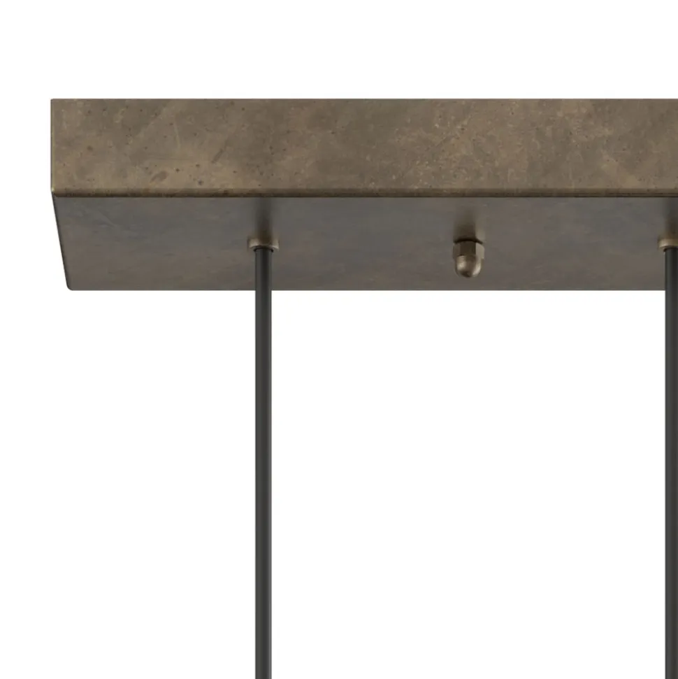 Lampadario con 5 Luci in Ferro e Vetro Made in Italy - Nuvoloso
