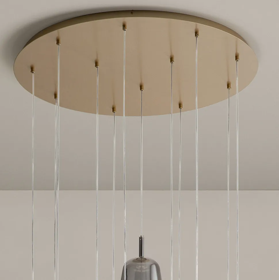 Lampadario con 12 Luci in Vetro e Filo Trasparente Made in Italy - Trilly