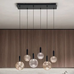 Lampadario con 6 Luci in Vetro Soffiato con Decorazione Balloton - Fairy