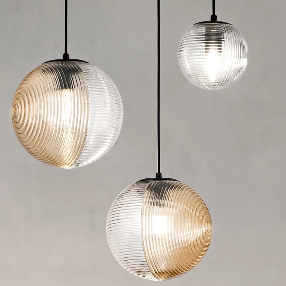 Lampadario con 3 Luci in Vetro Soffiato a Forma di Sfera Made in Italy - Prilla