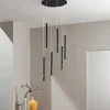 Lampadario con 6 Luci LED in Metallo Verniciato e Cavi Regolabili - Larice
