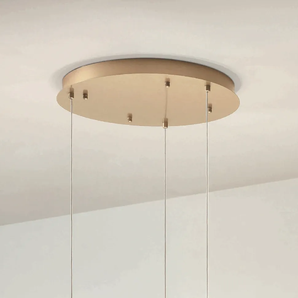 Lampadario con 3 Luci LED in Metallo Verniciato e Vetro Opzionale - Cedro