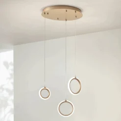 Lampadario con 3 Luci LED in Metallo Verniciato e Vetro Opzionale - Cedro