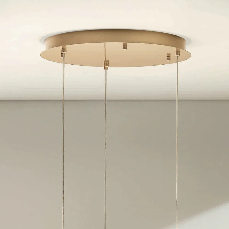 Lampadario con 3 Luci LED in Metallo Verniciato e Vetro Opzionale - Cedro