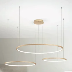 Lampadario con 2 o 3 Luci LED Rotonde Orizzontali in Metallo Verniciato - Gelso