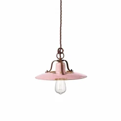 Lampadario country in ceramica e metallo Monica Ferroluce