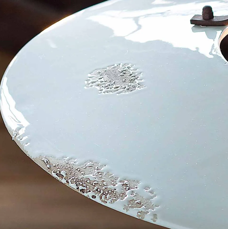 Lampadario country in ceramica e metallo Monica Ferroluce