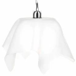 Lampadario design bianco satinato con drappeggio Dafne made in Italy
