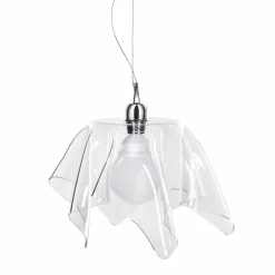 Lampadario design trasparente con drappeggio Dafne made in Italy