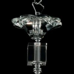 Lampadario di design a 6 luci in vetro e cristallo Ivy, made in Italy
