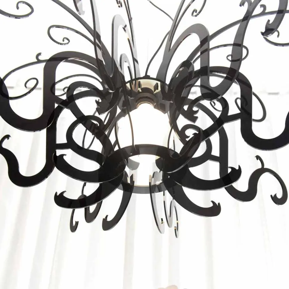 Lampadario di moderno design in plexiglass prodotto in Italia, Malito